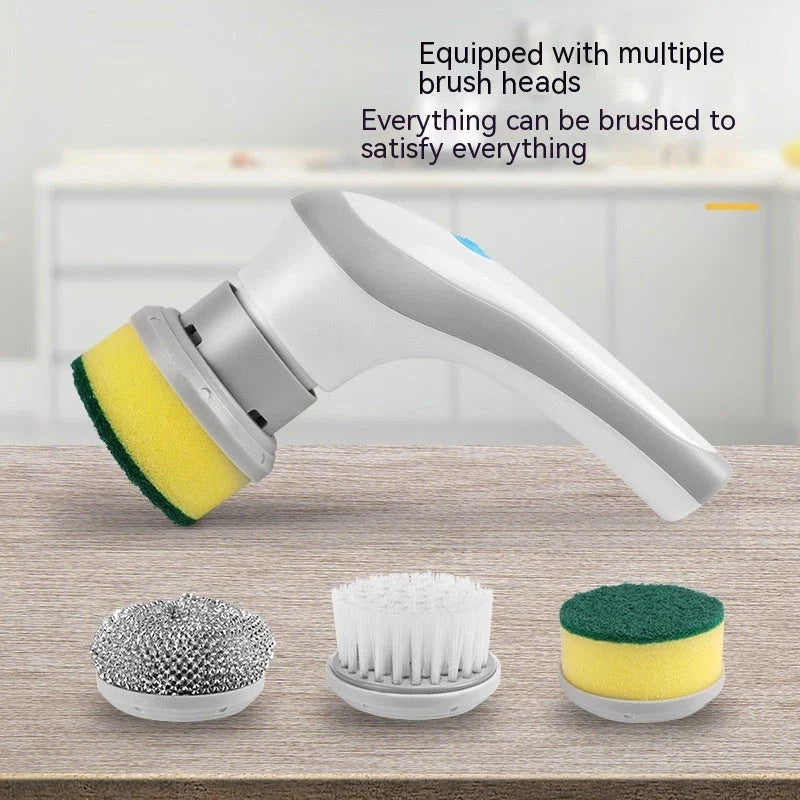 Cordless Electric Spin Cleaning Brush with 4 Interchangeable Brush Heads for Powerful Scrubbing of Tiles, Countertops, and More