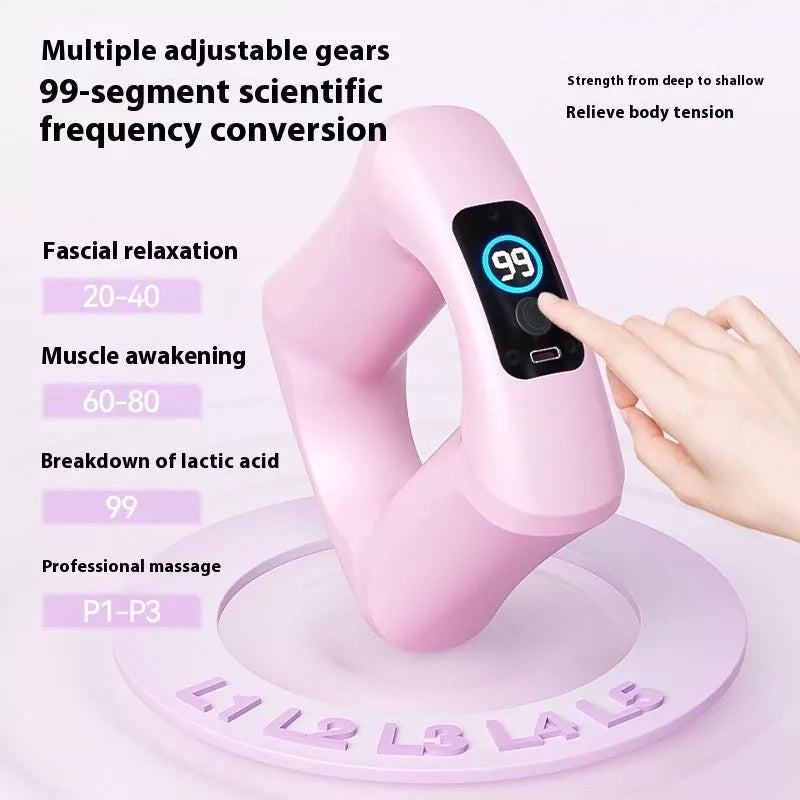 Fascia Ring Massager for shoulder and neck in soft fog powder, glacier blue, smoked purple, and dark night black