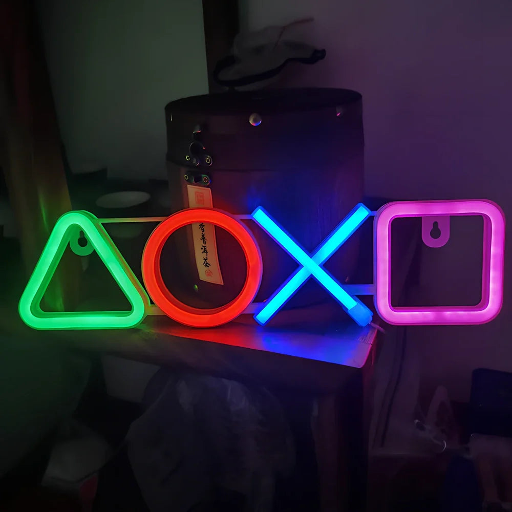 LED game symbol neon light with plastic housing measuring 350mm by 90mm