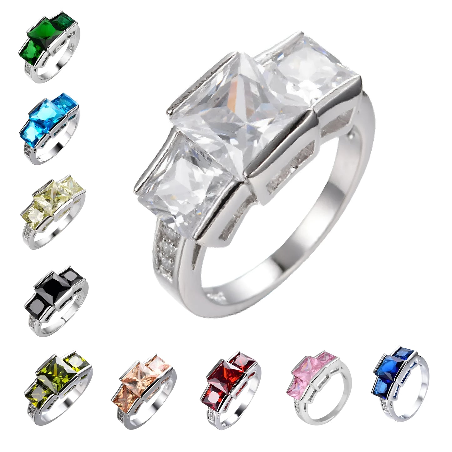 Copper ring with geometric design and electroplated finish in multiple colour options
