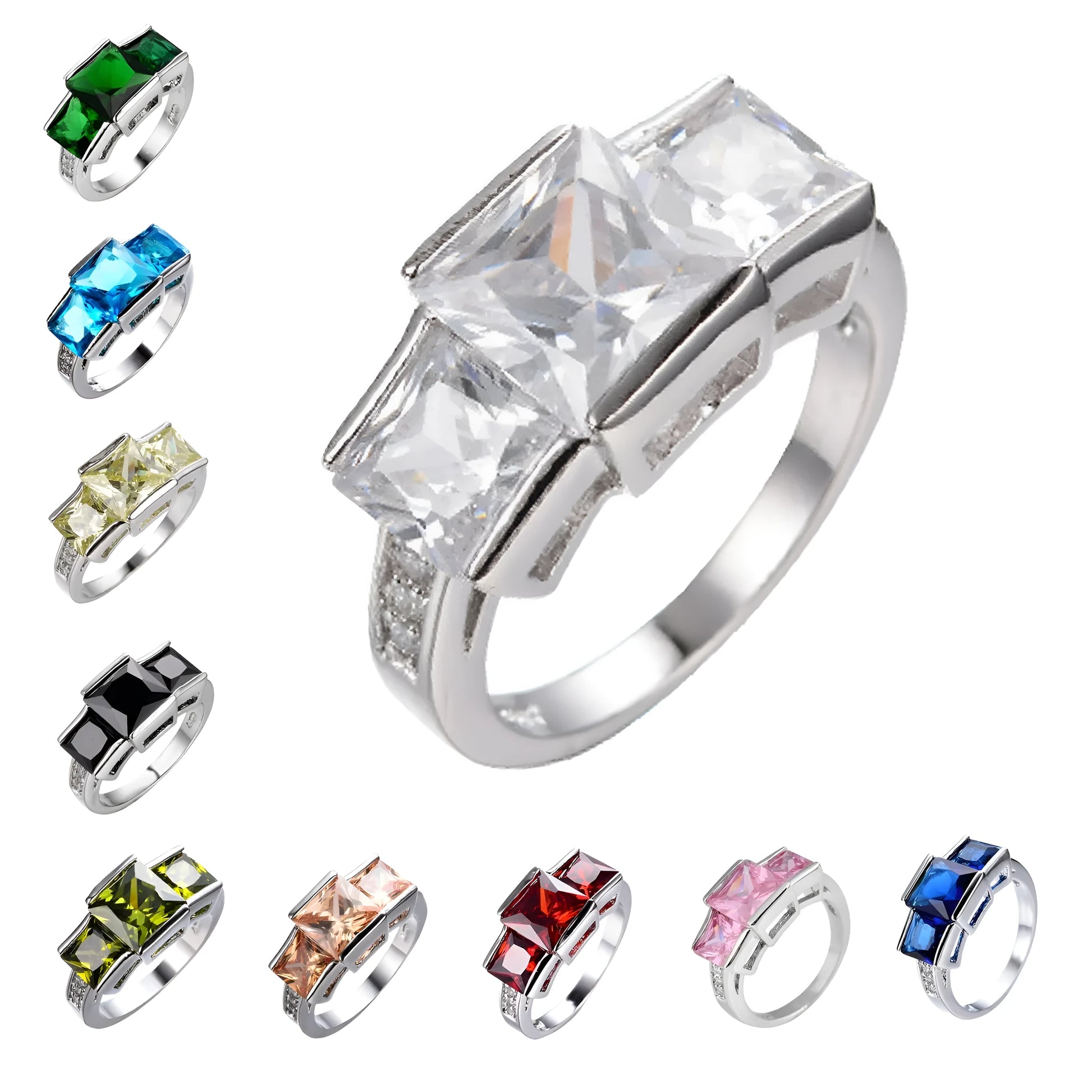 Copper ring with geometric design and electroplated finish in multiple colour options