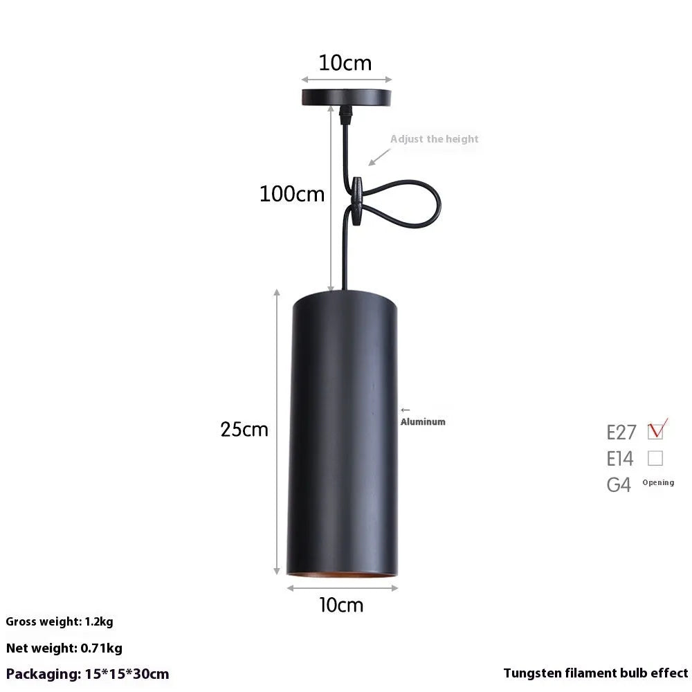 Retro iron chandelier with matte black finish in short and long versions for bedroom or living room lighting
