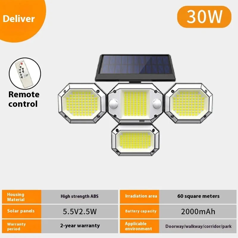 Solar garden lamp with motion sensor for outdoor pathway and entrance lighting