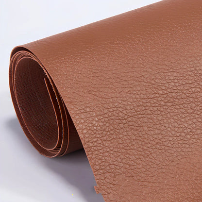 PU leather repair patch measuring 50 by 137 centimetres in dark brown colour with 0.5mm thickness