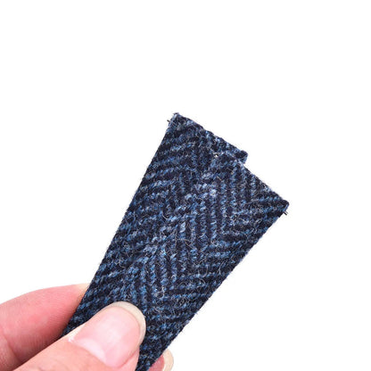 Harris woolen fabric watch strap with stainless steel buckle in blue, brown, khaki or green