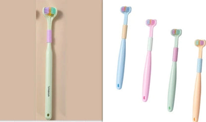Soft Bristle Tri-Angle Toothbrush with customizable features for deep cleaning and travel convenience