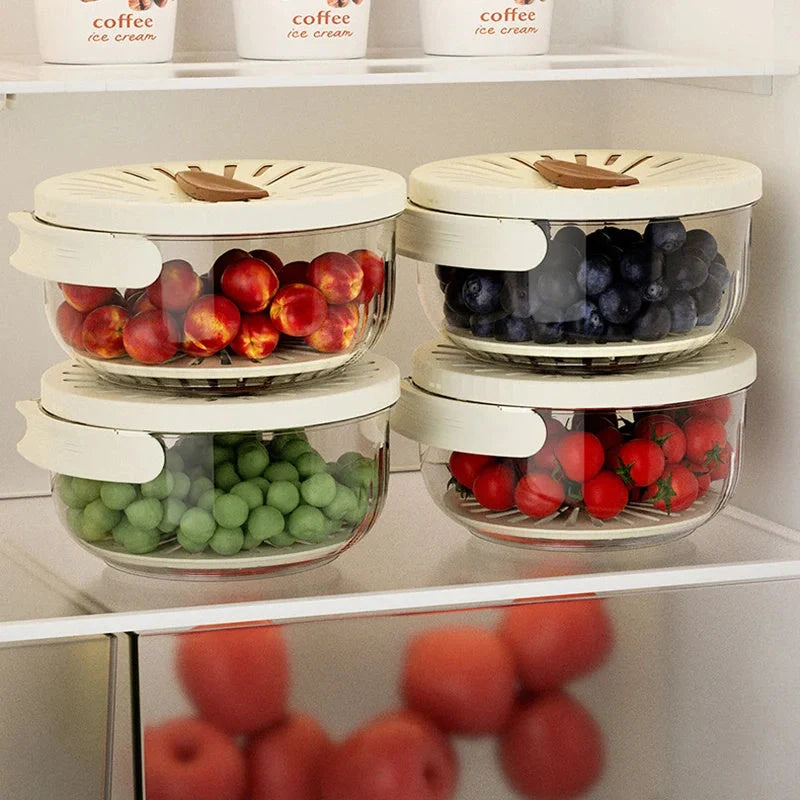 Foldable Plastic Refrigerator Crisper with Quick Drainage Feature