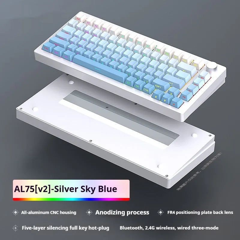 Heiji Snake aluminium mechanical keyboard DIY kit with keycaps and tools on a desk.