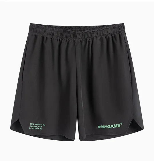 Men's training fitness shorts in blue, black, gray or white with moisture-wicking fabric