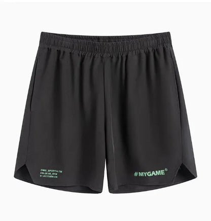 Men's training fitness shorts in blue, black, gray or white with moisture-wicking fabric