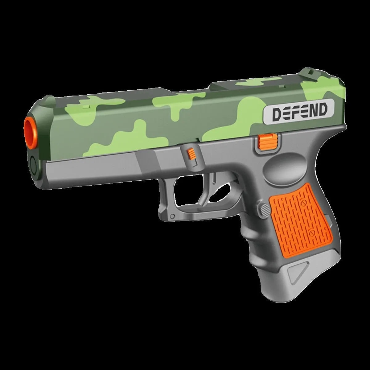 Personalized children toy gun in orange, blue, camouflage green or grey, plastic, soft bullet shooting