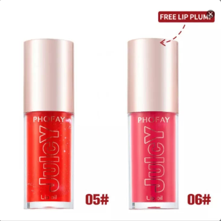 PHOFAY Juicy Lip Oil with doe-foot applicator for ultra-moisturizing lip care