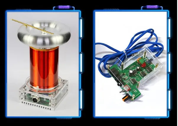 Music Tesla Coil Lightning Model Driver Board with SSTC Arc Extinguishing, 250W Average Power for 220V Direct Power Supply, 20cm Arc Discharge, Coaxial Signal Transmission, 100x115x205mm Compact Size