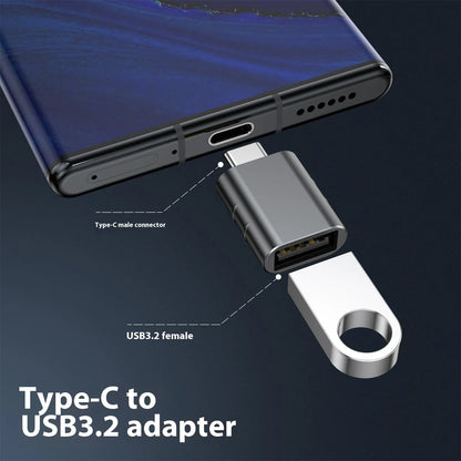 USB C to USB A converter adapter with metallic zinc alloy shell in various colour options