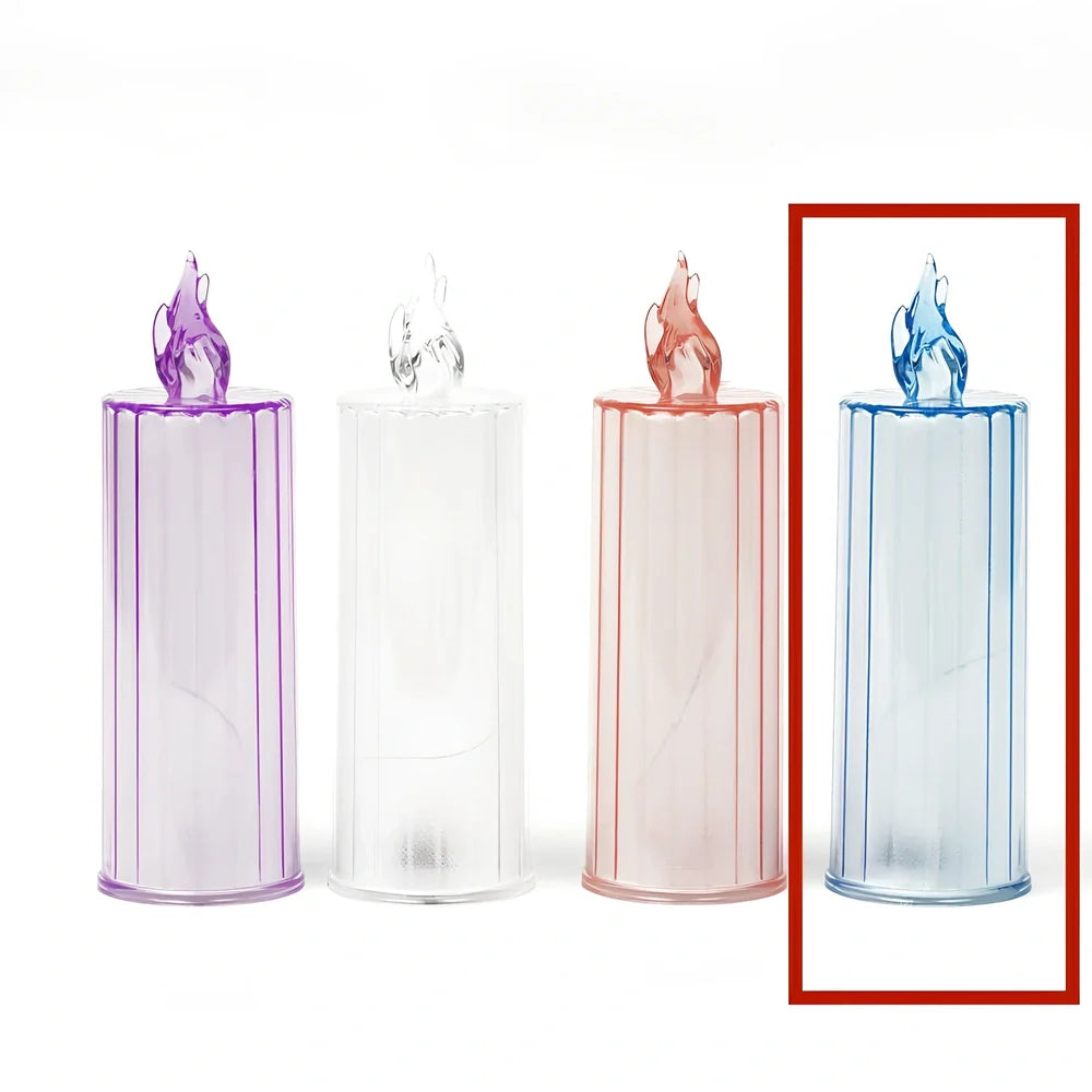LED electronic candle light in transparent colour with diamond pattern, 15cm height