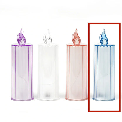 LED electronic candle light in transparent colour with diamond pattern, 15cm height