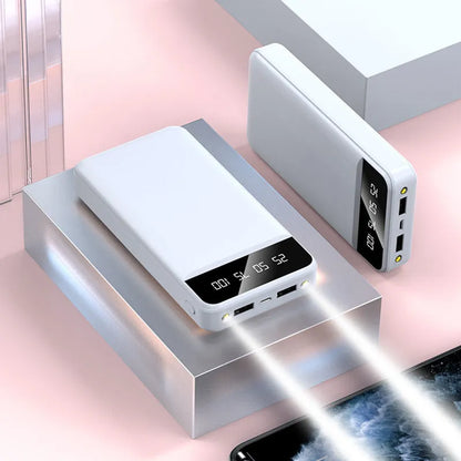 20000 mAh portable power bank in plastic shell with multiple USB ports