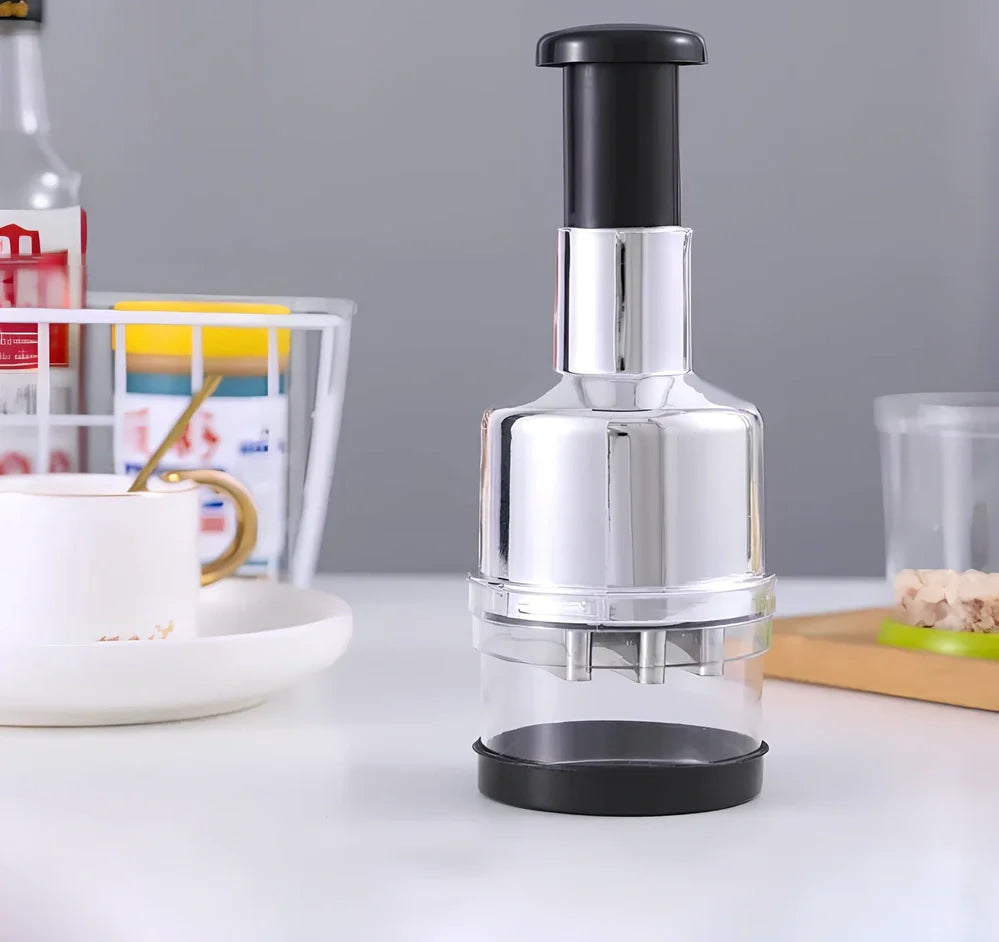 Stainless steel manual clap knife with multi-layer blades for vegetable chopping