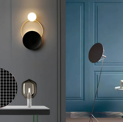 Post-modern ring wall lamp with Chinese antler design and 25mm iron construction