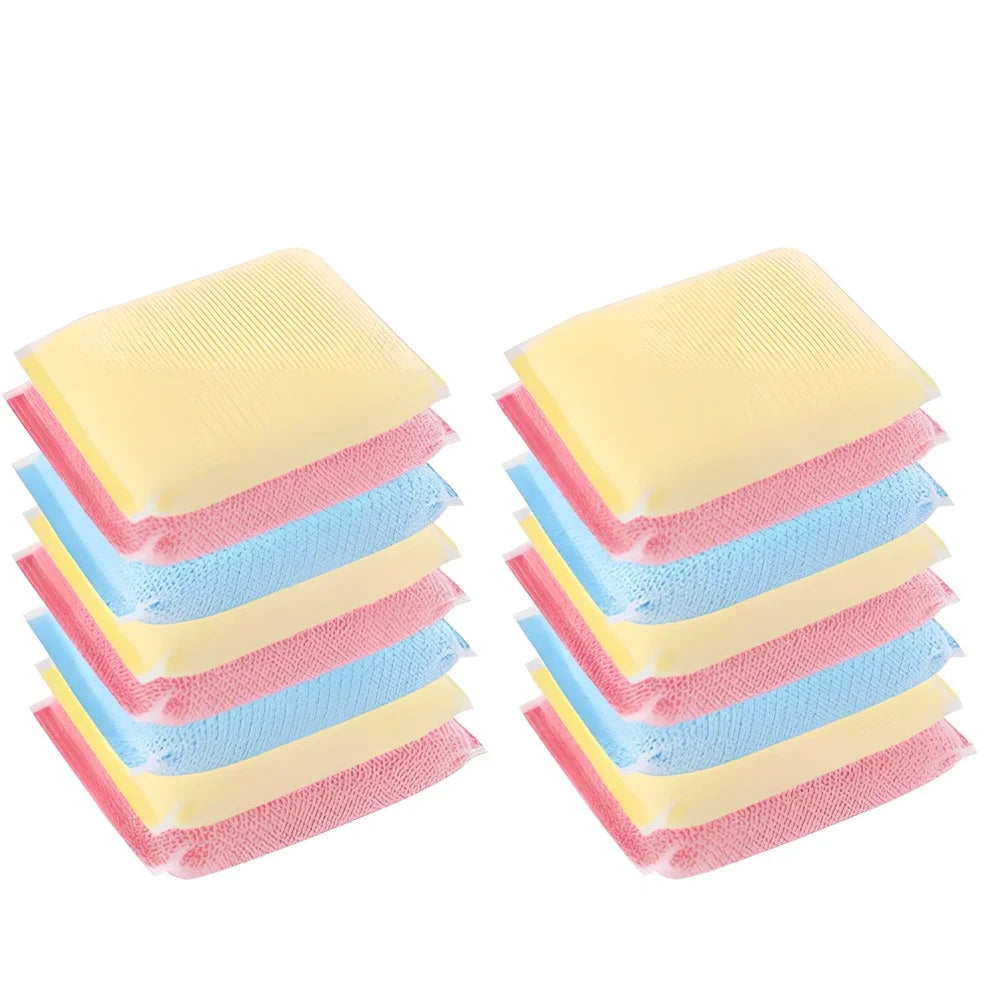 Thickened sponge dish brush with polypropylene filaments for kitchen cleaning