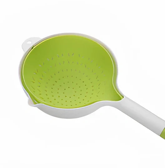 White plastic double-layer drain basket measuring 10×12.2×23cm with mesh design