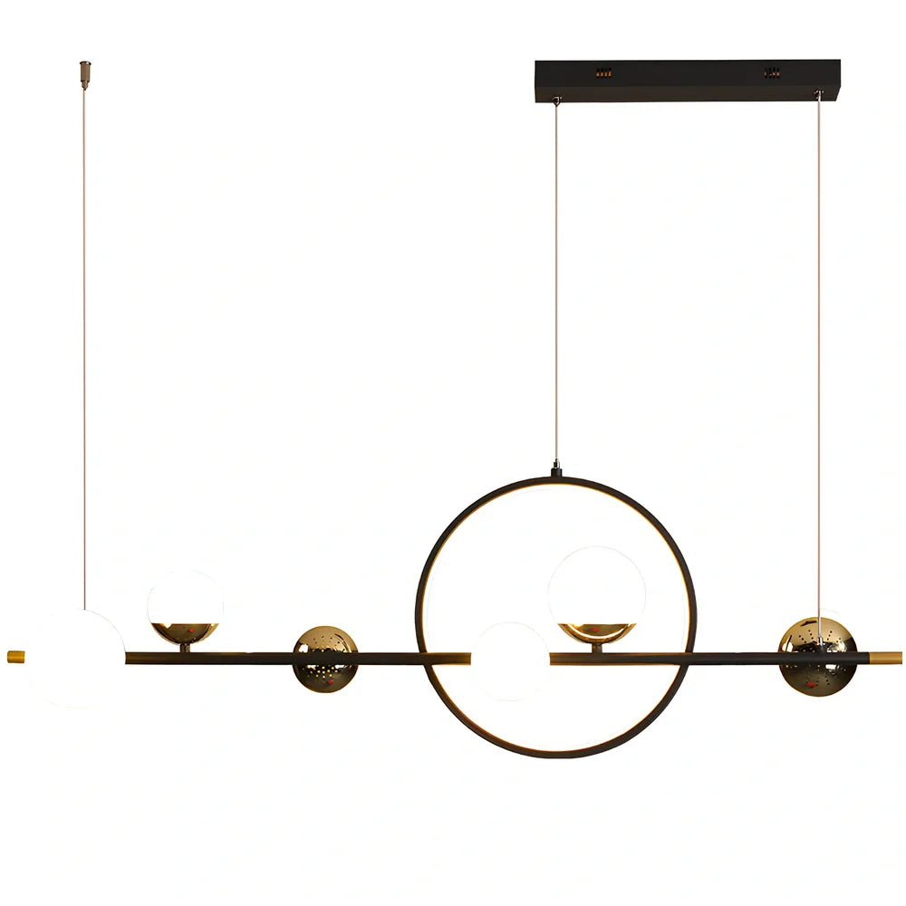 Nordic style restaurant chandelier with 112cm diameter iron framework and six light sources