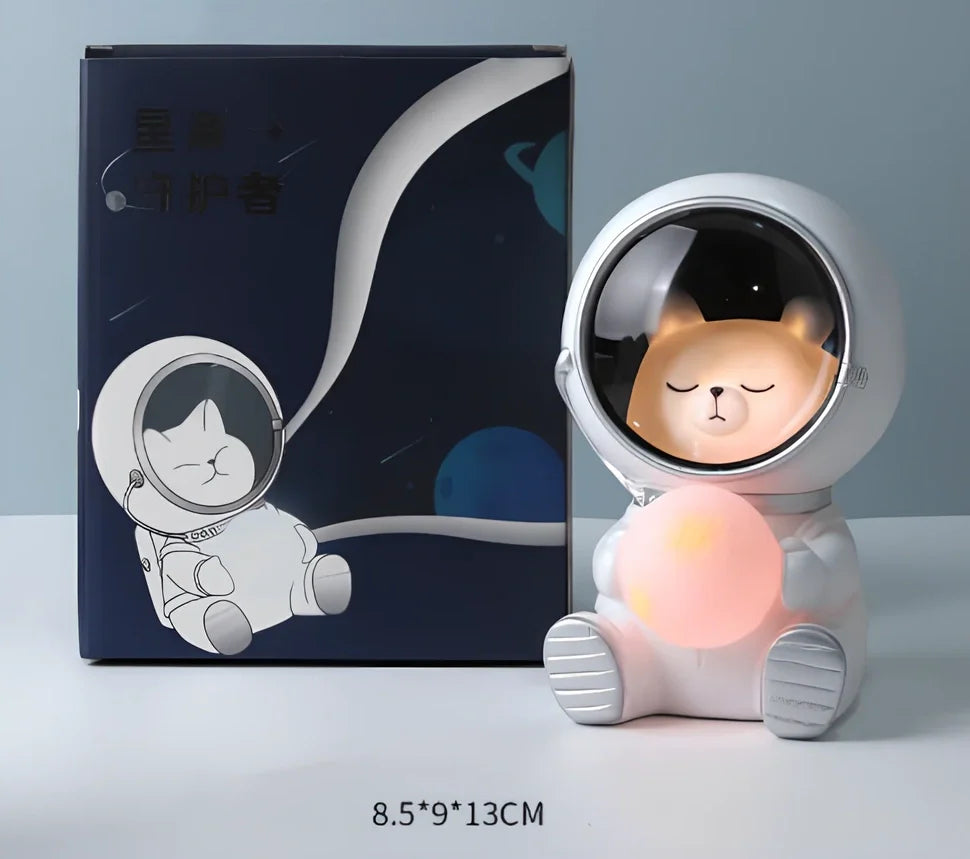 Starry sky animal atmosphere night light with resin construction measuring 9.5x10.5x13cm