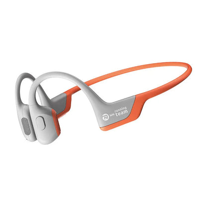 Wireless bone conduction earphones with titanium alloy frame in neck-hanging sports design