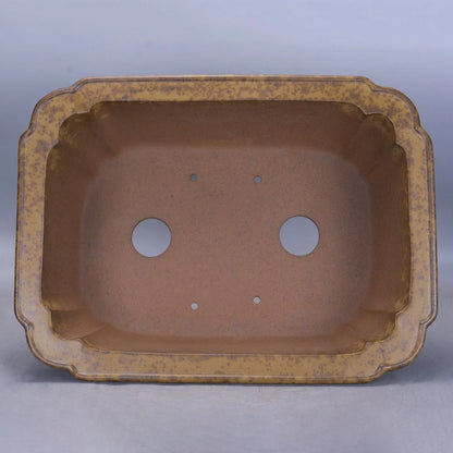 Purple sand rectangular flowerpot with segment design and double drainage angles for home gardening