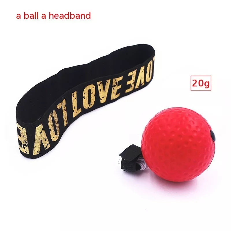Head Worn Boxing Ball in red and black for stress relief and fitness