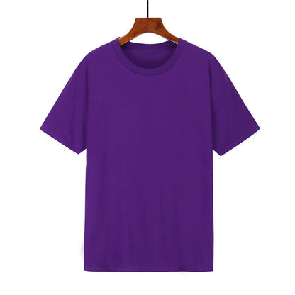 Men's loose fit black cotton short sleeve T-shirt with a printed design, shown on a hanger.