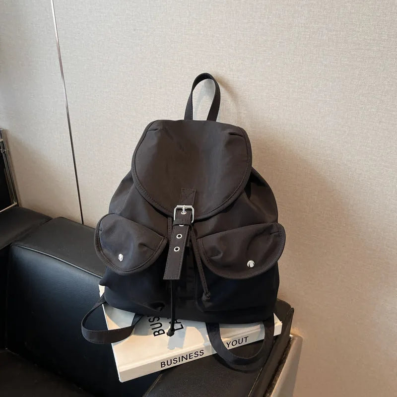 Women's large capacity Oxford cloth schoolbag with sewing thread and printing, free size, available in eight colours
