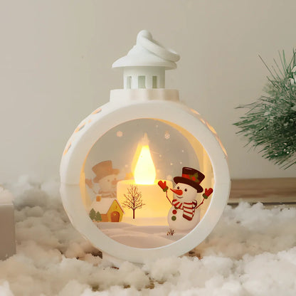 Christmas candle light decoration with retro window design measuring 15cm height