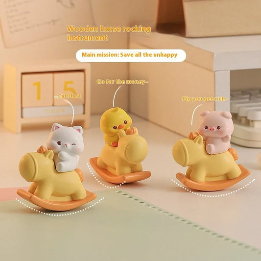 Hokey Pokey Station decompression doll desk ornament showing 6.5cm tall resin figure with cartoon animal design