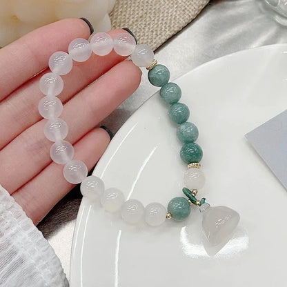 Women's agate lotus seedpod bracelet in retro Chinese style with manual processing