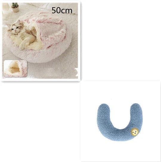 Cozy pet bed with plush and warm fabric for cats and dogs