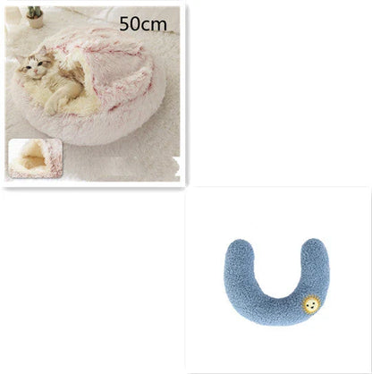 Cozy pet bed with plush and warm fabric for cats and dogs