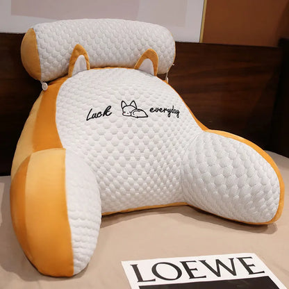 Reading lumbar support cushion in 60x40cm and 70x50cm sizes with embroidery design