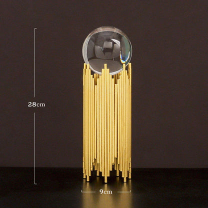 Elegant crystal ball home decor ornaments with premium metal craftsmanship and luxurious golden electroplating
