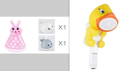 Electric induction whale spray toy for baby bath time with lights and music