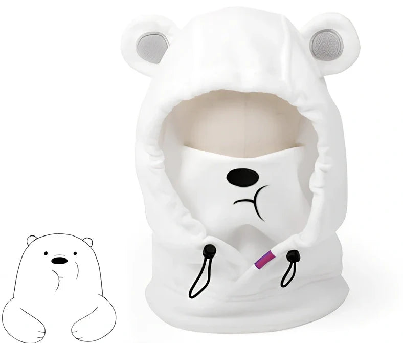 Brown Bear cartoon ski helmet head cover for winter sports protection with elastic band