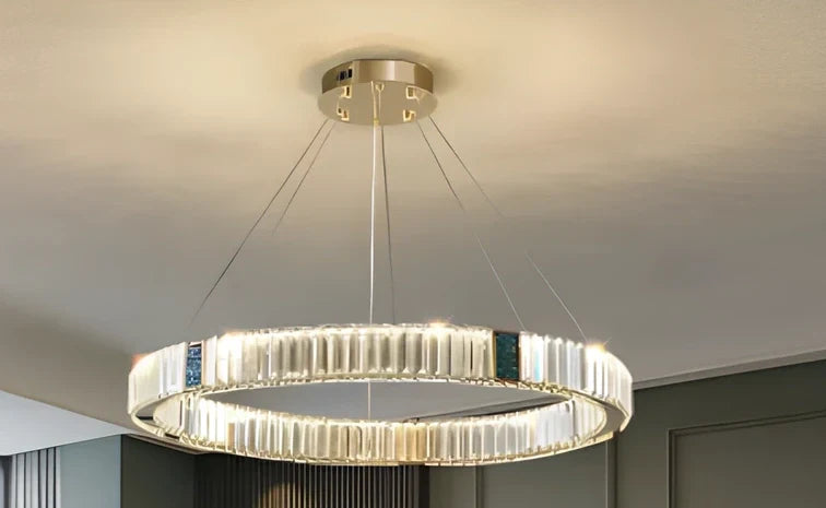 Weiwei crystal chandelier with stainless steel frame and remote control for stepless dimming in multiple layer configurations