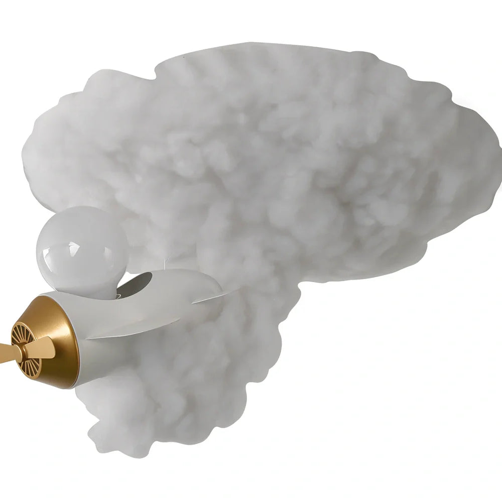 Wrought iron chandelier with aircraft or rocket design for children's rooms, 45-50cm height, LED light source