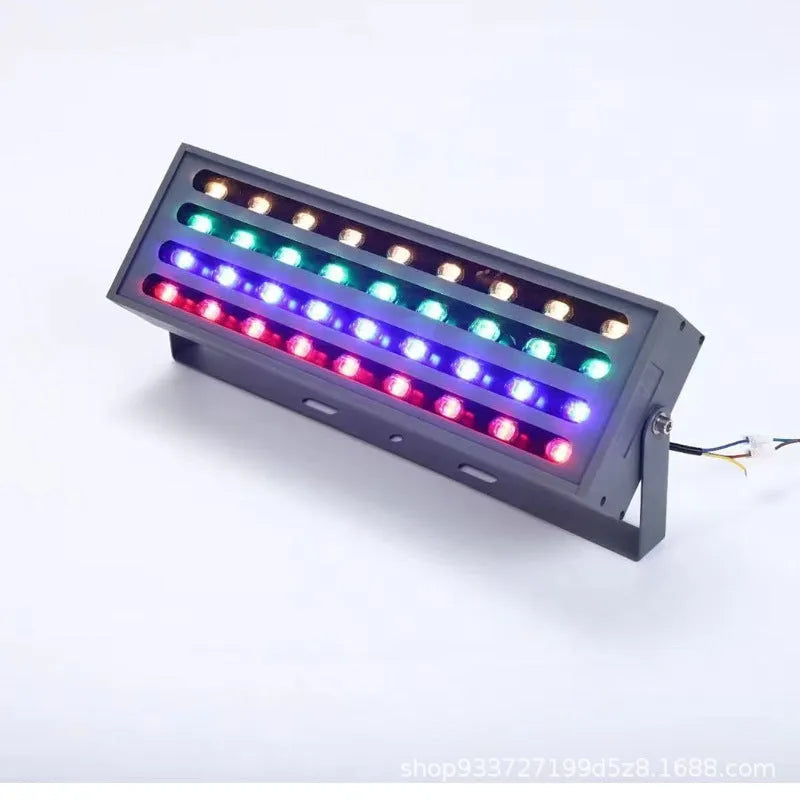Outdoor LED Rainbow Tree Lamp spotlight with aluminium alloy shell for waterproof RGB colour projection in parks.