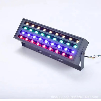 Outdoor LED Rainbow Tree Lamp spotlight with aluminium alloy shell for waterproof RGB colour projection in parks.