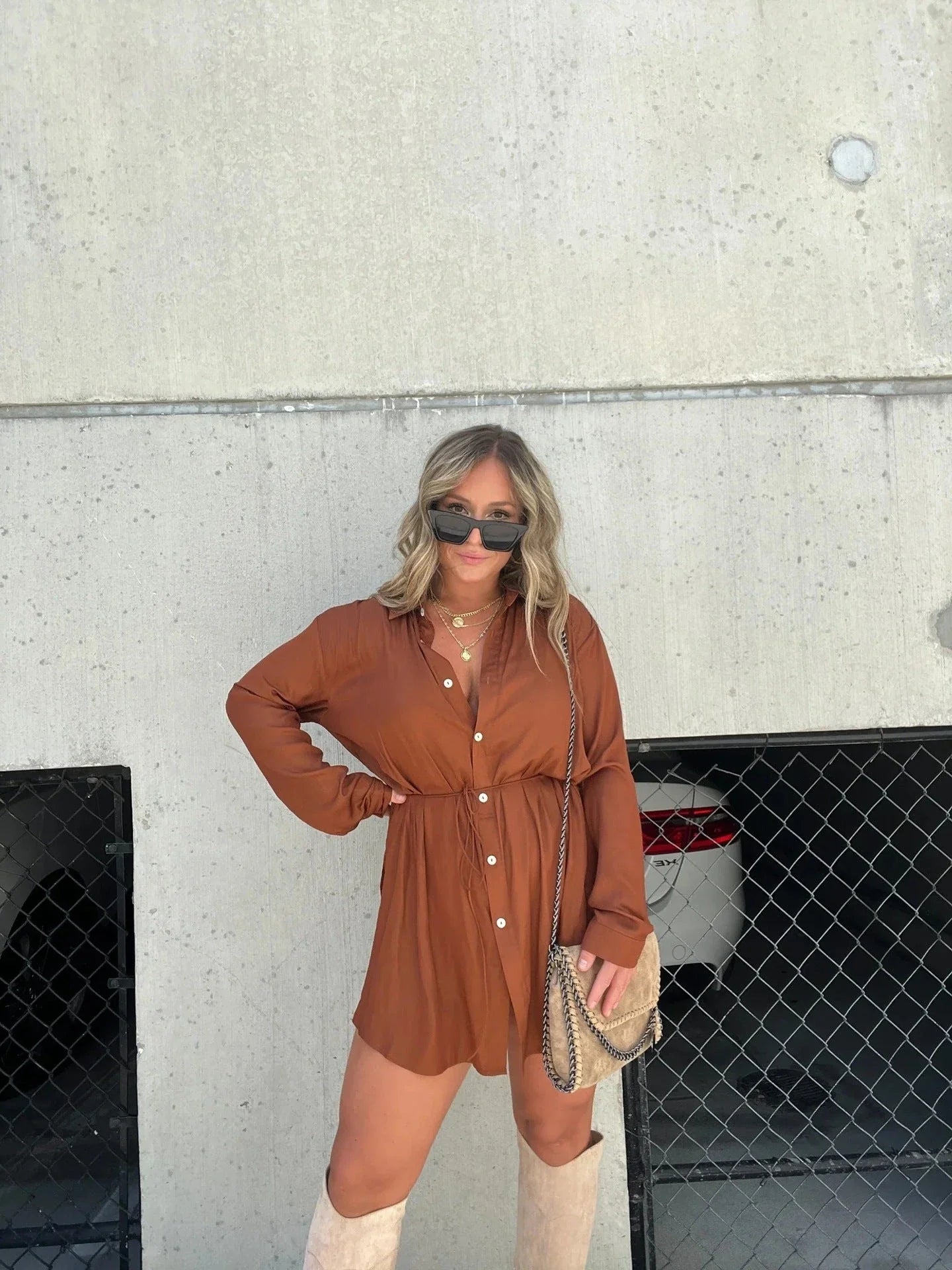 Stylish and comfortable long sleeve jumpsuit dress for women in a variety of vibrant colors