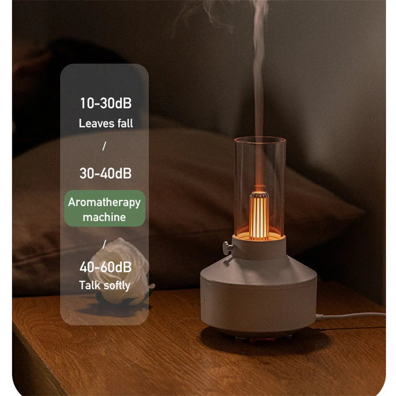 Retro light aroma diffuser with LED night light and humidifier in white and black
