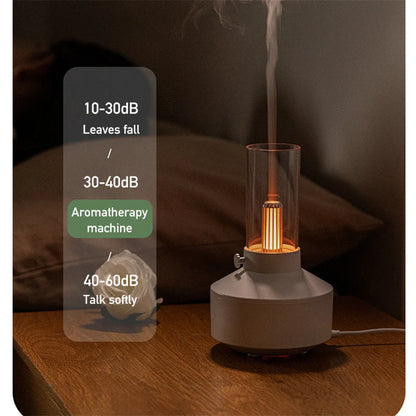 Retro light aroma diffuser with LED night light and humidifier in white and black