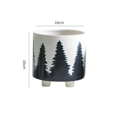 Colour-glazed ceramic flowerpot with 13cm base diameter for succulents and green plants