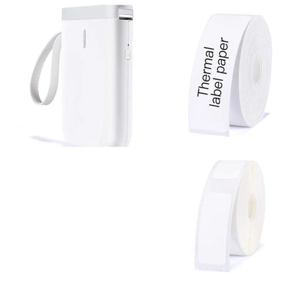 Compact, Bluetooth-enabled thermal label printer with high-resolution output and versatile label compatibility for home and office use